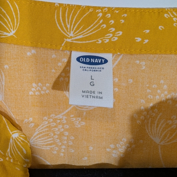 Old Navy Women’s Dandelion Shift Swing Long Sleeve Yellow Dress Size Large - Picture 2 of 9